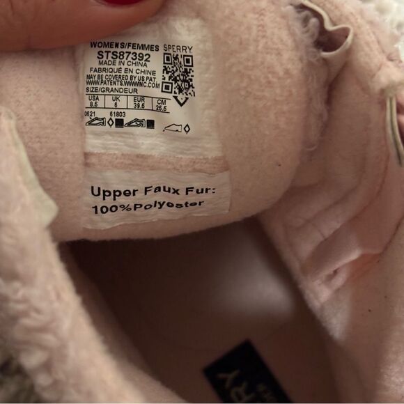Sperry Saltwater Duck Boots Pink Rubber Fleece Teddy Waterproof- Size 8.5 - Picture 10 of 10
